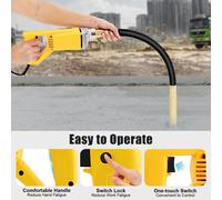 Outil vibrant pour béton 220V 800W, 5600 tr/min, vibrateur à béton portatif pour la construction de tunnels, ponts, routes Jaune