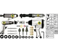 Outillage pneumatique Visseuse liquet Ponceuse Marteau burineur Jeu de 34 pièces