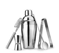 Outils de bar - 5Pcs - Acier inoxydable - Shaker 750ml - Jigger 20/40ml - Passoire 17,5cm