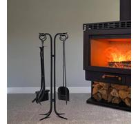 Outils De Cheminée Avec Support, Accessoires De Cheminée D'intérieur | Livré Avec Une Pelle, Un Balai, Une Pince À Feu, Un Crochet À Feu,For Cheminées,Poêles À Bois