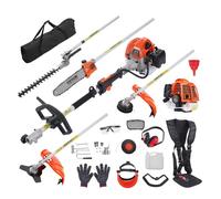VEVOR Outils de coupe multifonctionnel 5 en 1, taille-haie à gaz 26 CC, désherbeur, taille-bordure, moteur deux temps, scie à perche, tronçonneuse avec rallonge, outils pour élagage arbuste branche