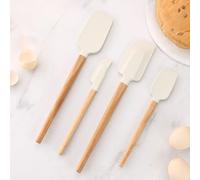 Outils de cuisson spatule à crème en Silicone manche Long grattoir de cuisson résistant à la chaleur mélangeurs de pâtisserie douce portables beurre de chocolat wood-S-FlatHead