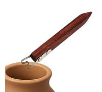 Outils de découpe pour céramique - Grattoir de taille artisanale avec manche en bois - Grattoir de taille pour tour de poterie, pour tourner, former, couper, poncer et émailler des bols, tasses, vases