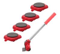 Outils de Déménagement Maison, Déplacer un Meuble Facilement | Ensemble de Levage de Meubles, Cric pour Meubles Lourds, Acier au Carbone et Caoutchouc, Rouge