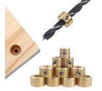 Outils de foret 3-12mm, colliers d'arrêt de profondeur en laiton, anneau de positionnement avec clé hexagonale pour le travail du bois, outils de localisation de foret 6pcs set