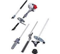 Outils de Jardin Multifonction Thermique 4 en 1 Taille haie + Élagueuse + Débroussailleuse (lame et bobine) IKRA