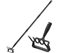 Outils de jardinage - Binette-cultivateur - Pour désherber et aérer le sol - Double fonction - Tige de 120 cm - Noir