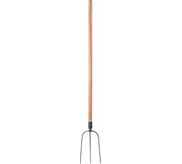 Outils de jardinage - Fourche à foin et à fumier - 3 dents - Avec manche - Pour le foin et le fumier