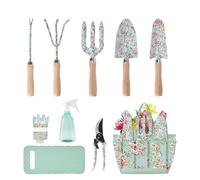 Outils de Jardinage pour Femmes Petit Râteau Et Truelle À Motif Floral | Ensemble D'Outils De Jardin À Main Avec Sécateur Pour Femmes Plantation Taille Coupe Creusage Pelouse Jardin Extérieur Plat