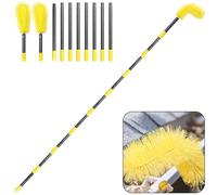 Outils de Nettoyage de gouttière du Sol, Brosse de Nettoyage de gouttière de 3 m avec Manche télescopique, Outil de toiture Longue portée pour enlever Les Feuilles et Les débris