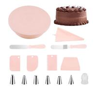 Outils de Plateau Tournant pour Gâteaux, Plateau Tournant Pâtisserie, Plateau à Gâteau, Kit Pâtisserie, Comprend une Spatule, une Grattoir, un Sac de Montage et un Bec de Montage