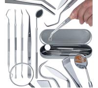 Outils de précision - Set 5-en-1 - Inox - Miroir antibuée - Pince courbée