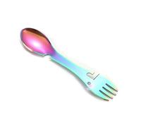 Outils de survie en plein air 5 en 1, Kit EDC multifonctionnel for Camping, fourchette pratique, couteau cuillère bouteille/ouvre-boîte 1 pièces(Colorful)