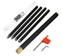 Outils de tournage du bois avec insert en carbure, outil de creux pour tour à bois, barre d'alésage indexable en acier, burin de tour anti-vibration, outil de coupe du bois CNC, poignée ergonomique