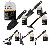 Outils Jardinage 6 Pièces | Transplantoir à Main pour Jardin Mini Pelle Mini Râteau Serfouette Panne et Fourche Poignée Ergonomique Multifonctions Fleurs Balcon