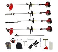 Outils Multifonctions 5-en-1 Coupe-Herbe Taille-Haie à Essence Moteur 52cc 1,2 L - 5 Accessoires Jardinage Extérieur Entretien Haies Buissons [Kit EPI, Entonnoir & Outils Inclus]