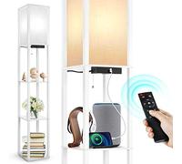 OUTON Lampadaire avec télécommande, intensité variable et 4 températures de couleur réglables, minuterie 1h, lampadaire LED avec 2 ports USB, lampadaire avec abat-jour pour salon, chambre à coucher,