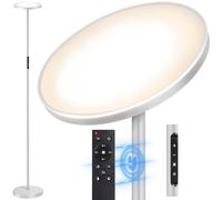 OUTON Lampadaire LED Dimmable 30W/3000LM, Minuterie 1 Heure, Gris argent | Télécommande et Contrôle Tactile, 3000-6000K, Salon, Chambre et Bureau