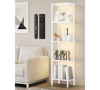 OUTONLIFE Lampadaire sur Pied avec Étagères d’Angle, LED Intégrée Tactile & Télécommande, 3 Températures de Couleur, Intensité Réglable, Lampe avec 5 Niveaux pour Salon, Chambre, Bureau