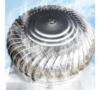 Outside Automatic Rotation Round Attic Roof Vents for Chimney Flue Pipe | Turbine Ventilator 4 6 8 10 Inch(250mm)