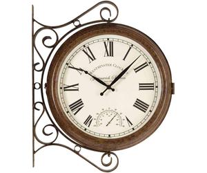 Outside-In Greenwich Wanduhr mit Thermometer