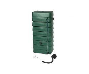 Outside Living Industries récupérateur d'eau tonneau Mural - hdpe, 320 l, Vert, INCL. Robinet - h135 x 40 x 30 cm