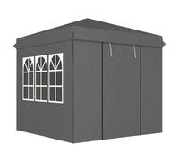 Outsunny 2,5 x 2,5 m Pavillon pop-up avec parois latérales et sac de transport, Tente de jardin ajustable en hauteur UPF50+, Gris foncé