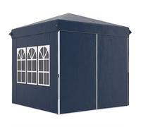 Outsunny 2,5 x 2,5 m Pavillon Pop-up avec parois latérales et sac de transport, Tente de jardin ajustable UPF50+, Bleu foncé