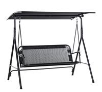 Outsunny 2 places balançoire de jardin charge 200 kg 172x110x155 cm noir