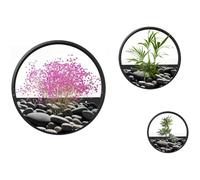 Outsunny 3-Pièces Set Jardinière Murale pour Succulentes Noir | Jardinière pour cactus, vase mural pour jardin & salon, acier.