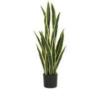 Outsunny 35.4" Plante Serpent Artificielle, Arbre, 21 Feuilles, Vert | En pot, Plante fausse décorative, Maison, Bureau, Salon.