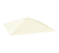 Outsunny 3x3m Housse de Remplacement, Couverture Seulement Blanc Crème | Remplacement de toit de gazebo de jardin, Trous de drainage, Revêtement PVC imperméable