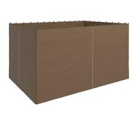 Outsunny 4 Rideaux de Rechange pour Gazebo 3x4m Brun foncé | Panneau d'intimité, parois latérales d'abri extérieur, accessoires