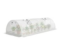 Outsunny 7' x 3' x 2' Serre Tunnel Portable Mini Tente de Culture Blanche | Tente de culture, maison chaude pour plantes fleurs, 5 fenêtres en maille, pour jardin extérieur terrasse arrière-cour