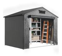 Outsunny 8x6 ft abri de Jardin extérieur étanche ventilé Gris foncé | Tente vélo, porte à fermeture éclair enroulable, abri de stockage portatif extérieur, pour vélos