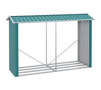 Outsunny Abri bûches de stockage pour bois de chauffage en acier galvanisé 240 x 86 x 160 cm vert