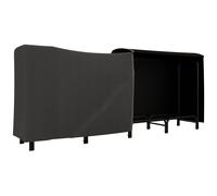 Outsunny Abri bûches, range-bûches, avec sac de transport en toile, housse en Oxford 600D, 240l x 36P x 99H cm, métal, noir