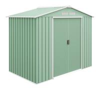Outsunny Abri & Cabane de Jardin en Métal Tôle d'Acier 2.5 m² - Remise pour Outils avec Fondation, Porte verrouillable, Vert Aosom France