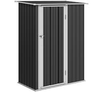 Outsunny Abri de jardin 1 m² - abri à outils - cabanon porte verrouillable - acier galvanisé gris foncé