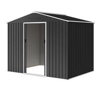 Outsunny Abri de Jardin 2.3x1.7 m en Acier avec Aérations et Double Porte Coulissante, Gris Foncé