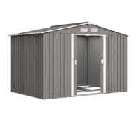 Outsunny Abri de Jardin 2,77L x 1,91l x 1,92H m Fondation Incluse Porte coulissante ventilations tôle Acier Gris