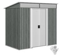 Outsunny Abri de Jardin 2 m² en Acier galvanisé avec kit de Fondation, Prises d'air, abri de Jardin avec fenêtres Transparentes, Toit incliné, Porte coulissante verrouillable, 2 Crochets, Gris Clair