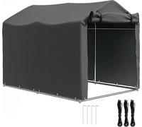 Outsunny Abri de jardin 2 x 1,6 x 1,65 m, abri vélo extérieur avec cadre en métal galvanisé, imperméable et résistant aux UV, tente de stockage pour vélo, moto, outils, gris foncé