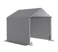 Outsunny Abri de jardin 2 x 2 x 2 m abri vélo extérieur avec cadre en acier galvanisé, imperméable et résistant aux UV - gris