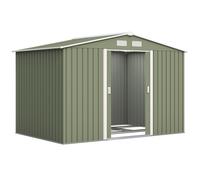 Outsunny Abri de Jardin 4,9 m² cabane de jardin armoire de jardin Porte coulissante ventilations tôle Acier Vert clair