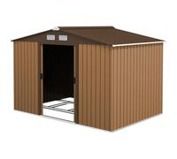 Outsunny Abri de Jardin 4,9 m² cabane de jardin armoire de jardin Porte coulissante ventilations tôle Acier Jaune