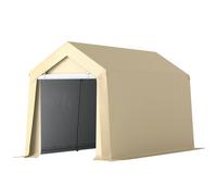 Outsunny Abri de jardin Abri à buches Abris voiture tente de stockage portable extérieur avec cadre en acier galvanisé et grande porte 2x3,6m beige