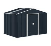 Abri de jardin - Outsunny - 5,4m² - kit de fondation, porte coulissante verrouillables - 277x195x192cm - gris foncé