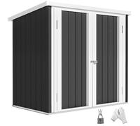 Outsunny Abri de jardin en acier noir – 147×86×134 cm, double porte, pour outils et vélos