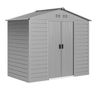 Outsunny Abri de Jardin en Acier galvanisé 2,43㎡ 213x131x192cm Abri de Jardin avec Toit à Deux versants, Porte coulissante verrouillable, résistant aux intempéries, abri de Jardin extérieur pour